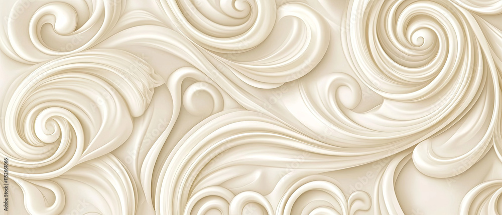 Stylish cream colored seamless design with delicate swirls and curves Stylish cream colored seamless design with delicate swirls and curves