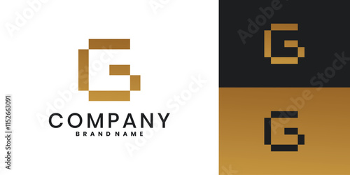 Abstract letter G logo design luxury