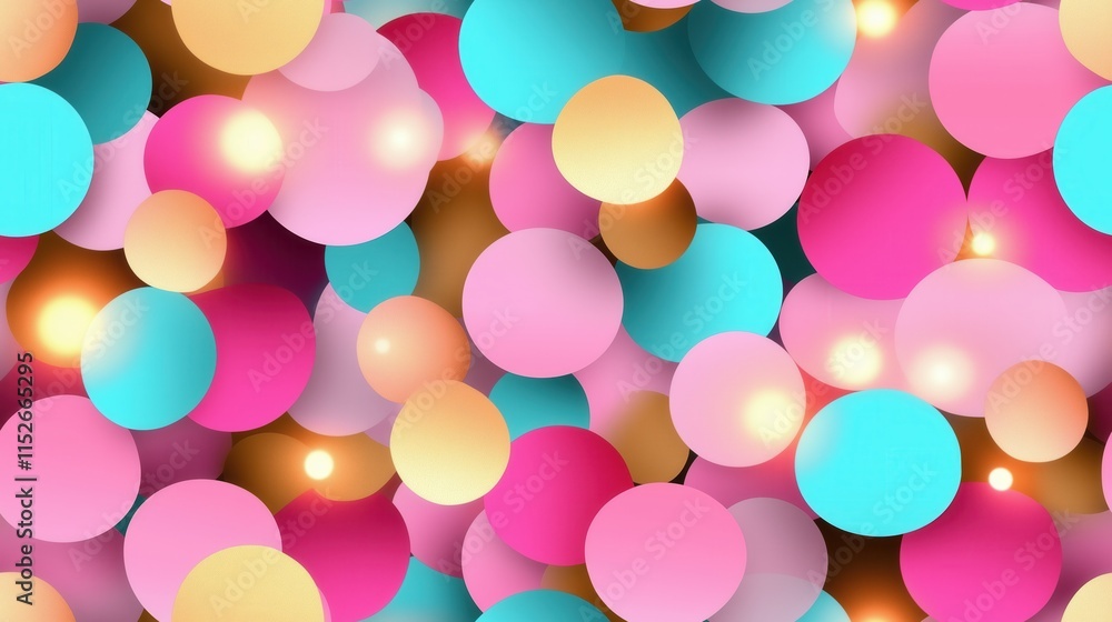 Abstract Background with Colorful Circles and Lights Abstract Background with Colorful Circles and Lights