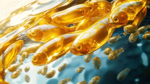 fatty acid molecules, omega-3 and omega-6 Illustration