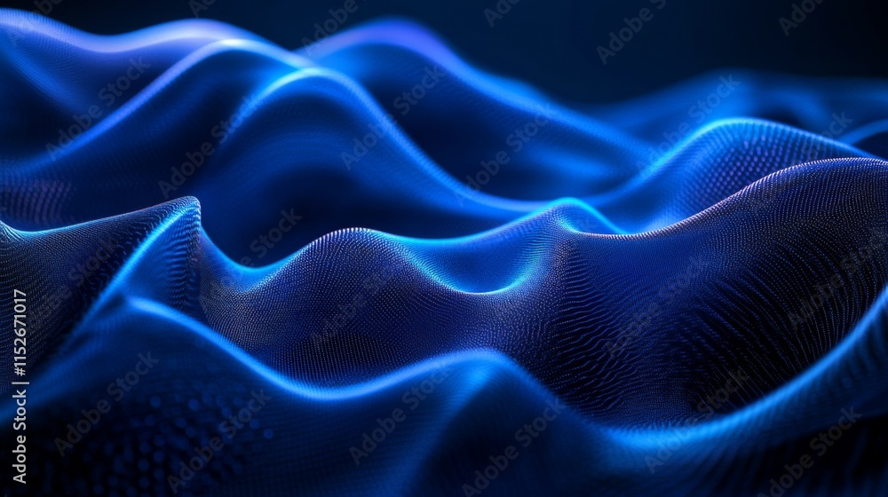Obraz premium Abstract Blue Waves with High Contrast Patterns and Texture