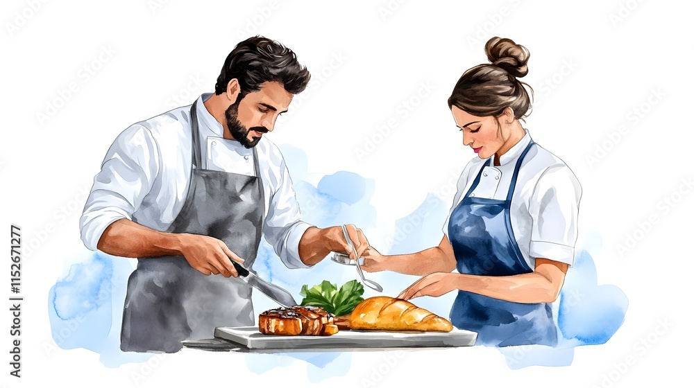 Couple Cooking Together in Kitchen, Preparing Delicious Food with Fresh Ingredients and Joyful Atmosphere Couple Cooking Together in Kitchen, Preparing Delicious Food with Fresh Ingredients and Joyful Atmosphere