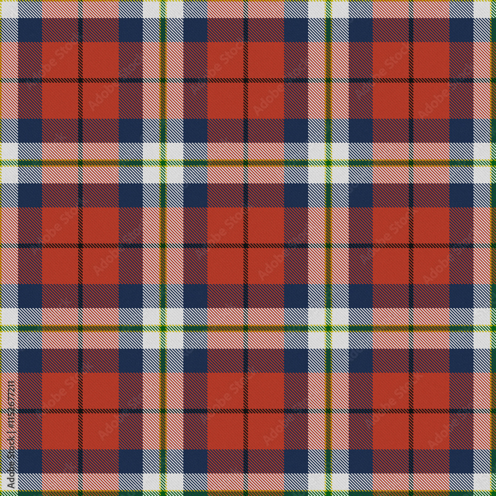 Red, White, Blue, Yellow Tartan Weave Pattern - Tile Red, White, Blue, Yellow Tartan Weave Pattern - Tile