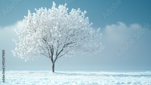Nature's Beauty: Leafless Tree with Complex Branches in a Cold Winter Setting