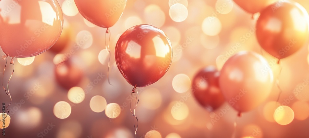A festive scene featuring colorful balloons against a soft, glowing background. A festive scene featuring colorful balloons against a soft, glowing background.