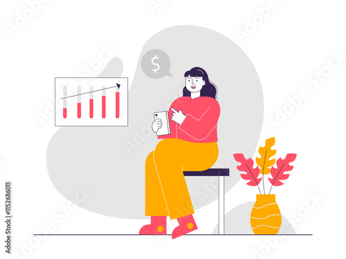 Investment growth. Investment illustrations. Flat vector illustrations