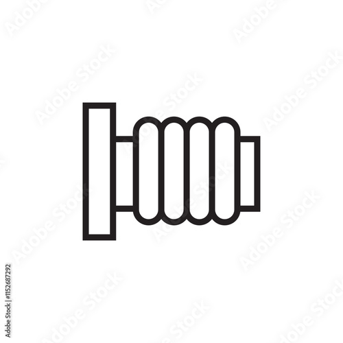 copper condenser connecting pipe icon outline vector eps