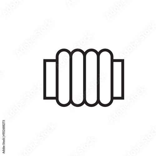 copper condenser connecting pipe icon outline vector eps