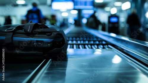 Wallpaper Mural Close-up of traveler placing bag on conveyor belt at airport security checkpoint, showcasing meticulous security process with focus on bag and conveyor belt. Torontodigital.ca