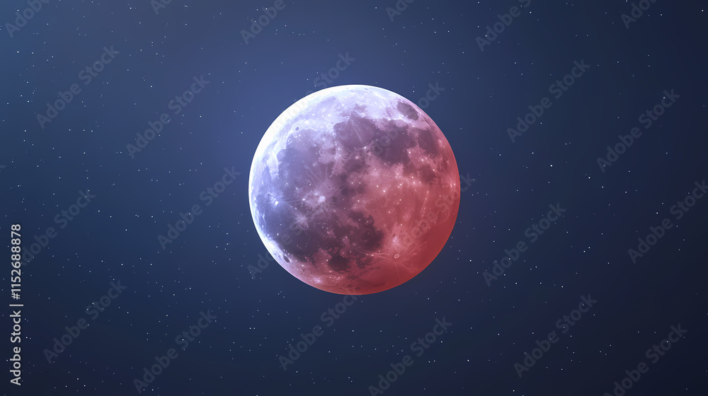 Lunar eclipse depicted in a 3d cartoon rendering occurring when the moon moves behind the earth blocking sunlight from reaching it. Eclipser. Illustration Lunar eclipse depicted in a 3d cartoon rendering occurring when the moon moves behind the earth blocking sunlight from reaching it. Eclipser. Illustration