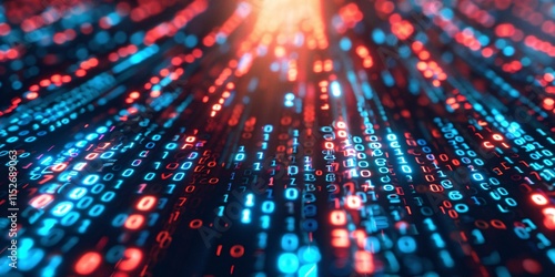 Wallpaper Mural A digital binary code interwoven with a technology based background. Torontodigital.ca