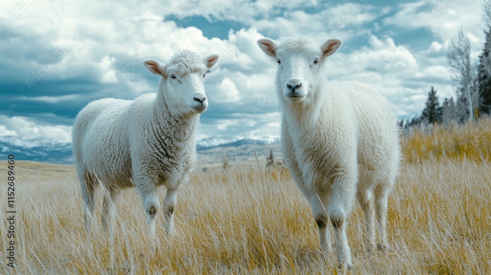 Obraz premium Captivating image of albino animals in the wild, This stunning image captures the delicate and unique beauty of albino animals in their natural habitat.