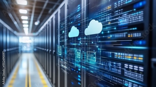 Fototapeta Modern Cloud Services with Digital Storage Solutions