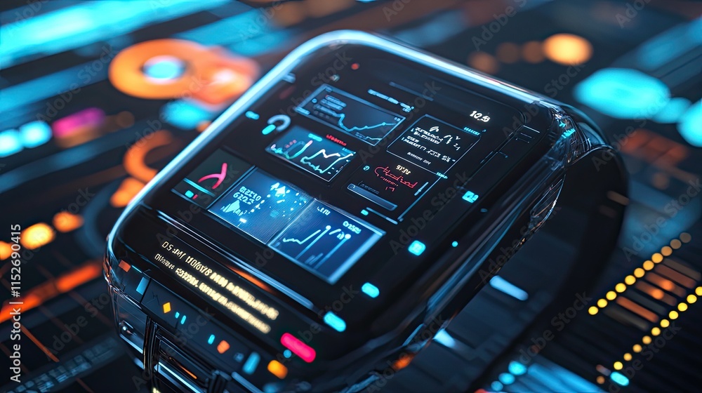 Fototapeta premium Futuristic Smartwatch with Advanced Interface