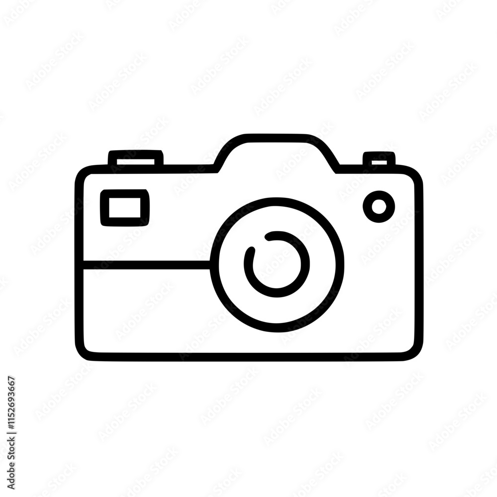 Camera in outline icon style, travel and tourism theme. Camera in outline icon style, travel and tourism theme.