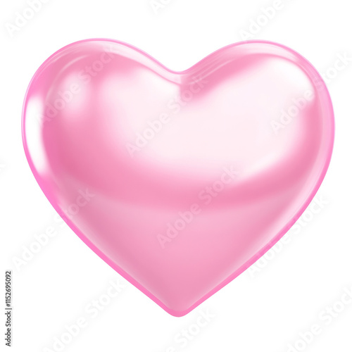 Pink heart png 3D element, transparent background