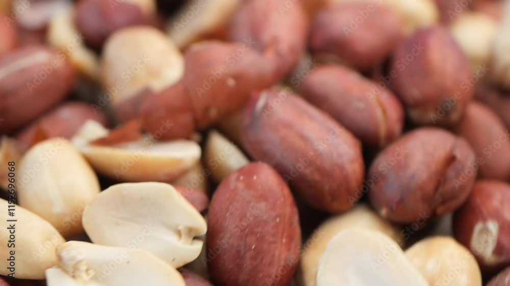 A CloseUp Visual of a Variety of Mixed Raw Peanuts in Different Colors A CloseUp Visual of a Variety of Mixed Raw Peanuts in Different Colors
