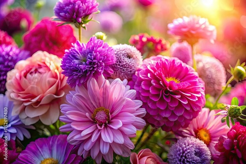 Romantic pink and purple blooms, soft focus, bokeh, beautiful spring floral wallpaper.