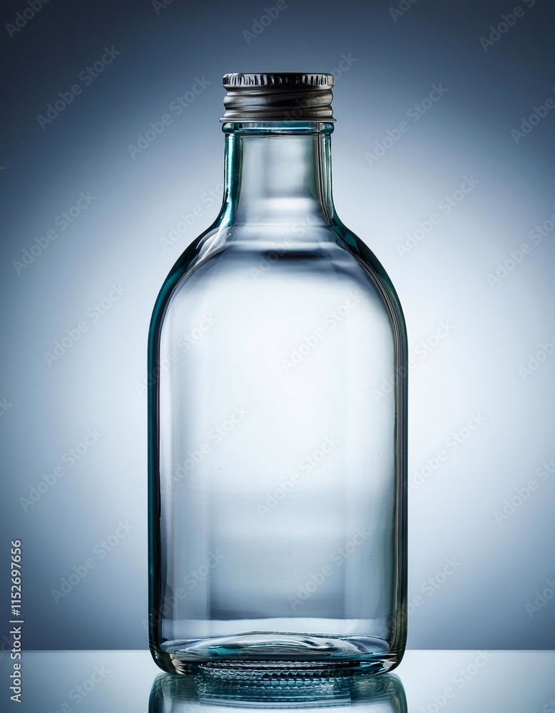 A completely transparent and simple glass bottle A completely transparent and simple glass bottle