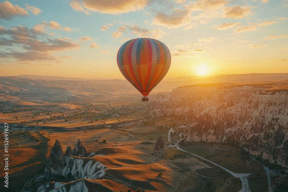 Obraz premium hot air balloon over region country
