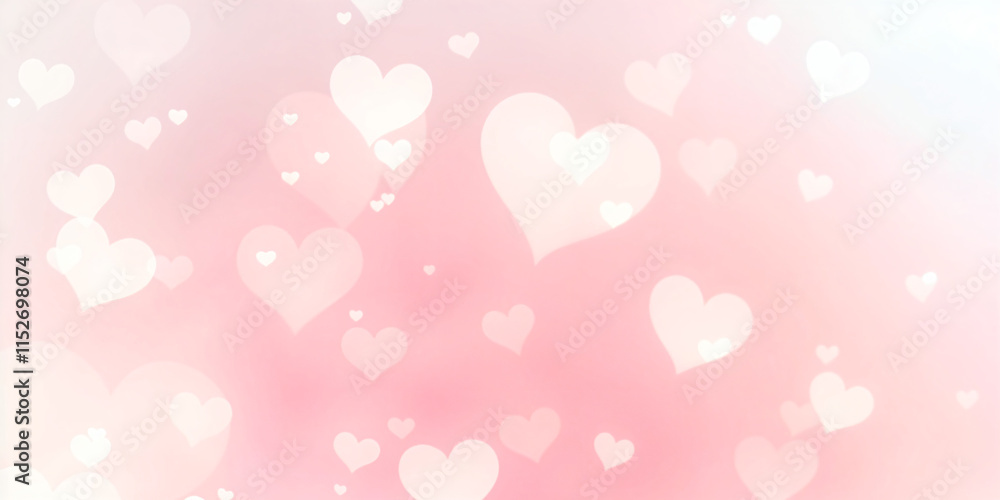 Pink bokeh background with hearts for Valentine's Day, pink and white, love wallpaper, pink glittery background, pink heart pattern. Pink bokeh background with hearts for Valentine's Day, pink and white, love wallpaper, pink glittery background, pink heart pattern.