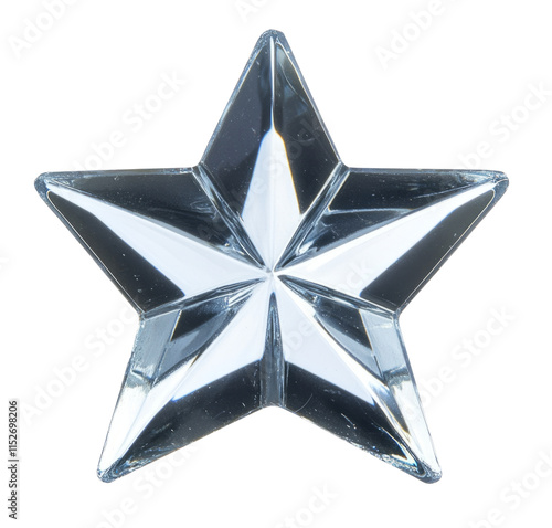High-Quality PNG of silver star jewels sticker Isolated on White Background – High Resolution