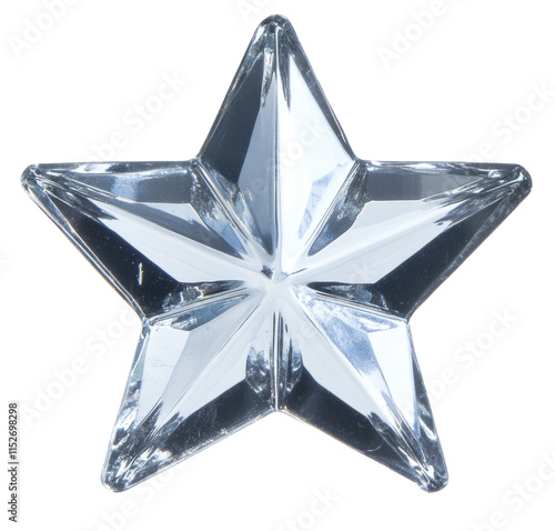 High-Quality PNG of silver star jewels sticker Isolated on White Background – High Resolution