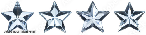 High-Quality PNG of silver star jewels sticker Isolated on White Background – High Resolution