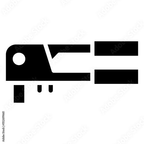 Rivet Plier Glyph Icon, Black And White Glyph Icon Symbol Vector