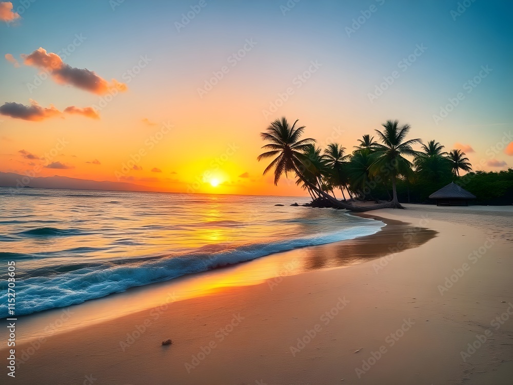 Fototapeta premium sunset over the beach