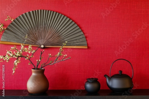 japanese aesthetic with pot fans photo