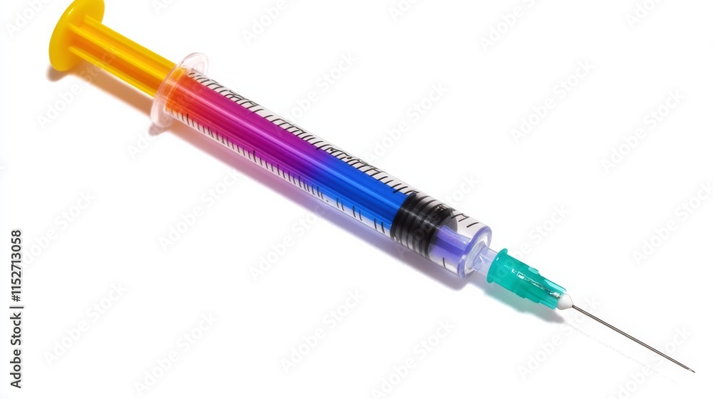 Fototapeta premium Vibrant Syringe for Immunization with High Contrast Colors