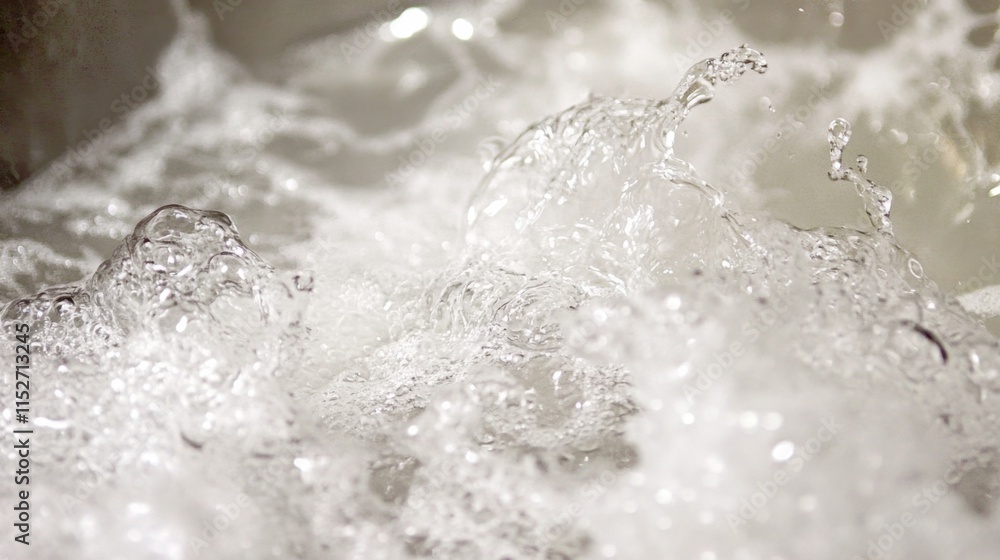 Water Splash with High Contrast on White Background Water Splash with High Contrast on White Background