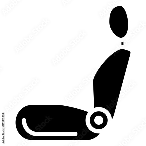 Car Seat Glyph Icon - Car Service
