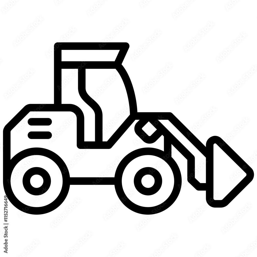 Backhoe Outline Icon - Heavy Machinery Outline Icon Backhoe Outline Icon - Heavy Machinery Outline Icon