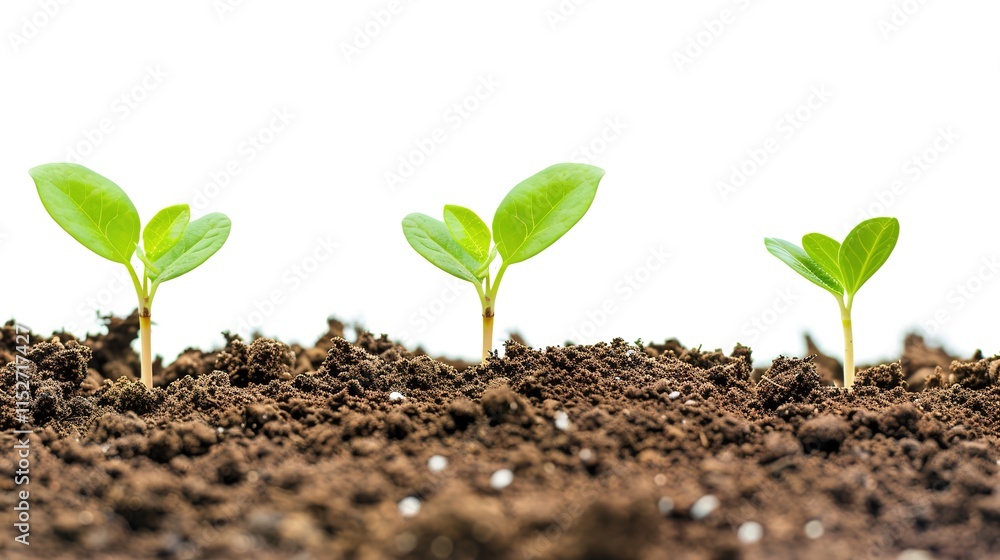 Naklejka premium White background with a significant dirt pile of soil standing out, Pure earthy substance in a simple setting, Dirt pile showing natural texture and color of soil, Earthy element on plain white