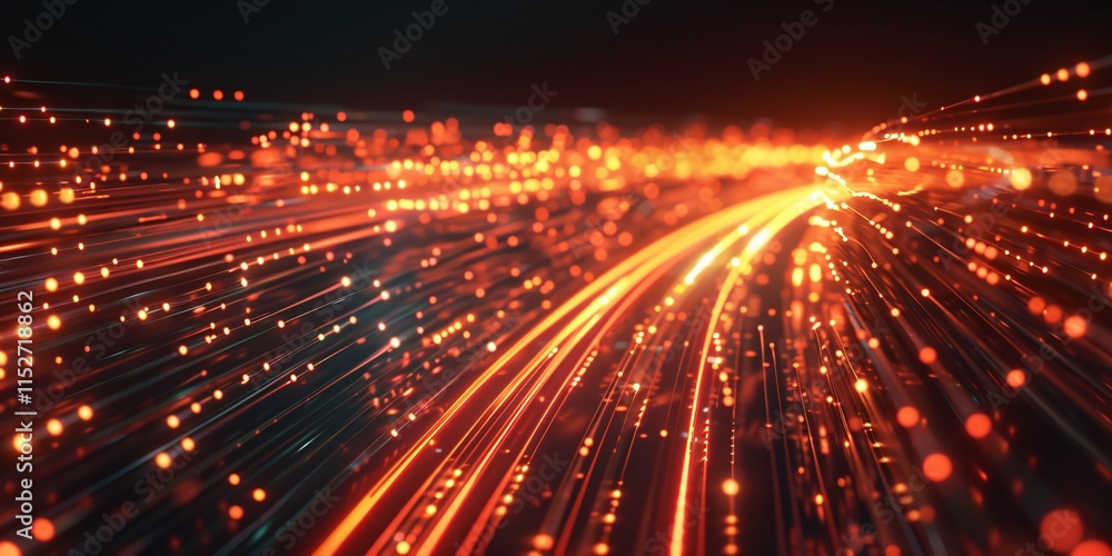 Fototapeta premium Abstract background featuring digital connections and red glowing dots.