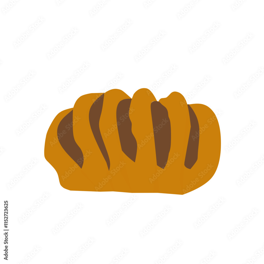 Flat design hand drawn bread illustration. Illustration of various types of bread and various flavors Flat design hand drawn bread illustration. Illustration of various types of bread and various flavors