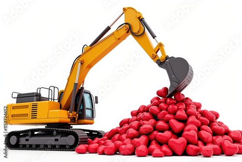 Transforming Love: A Heartwarming Excavator Collectible for Valentine's Day, Home Decor, or Office Inspiration