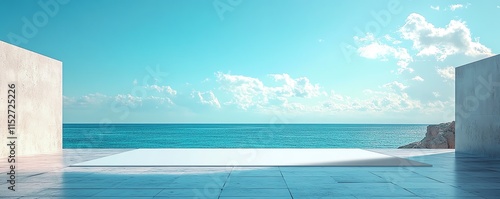 White promotional poster on a large billboard  clear blue sky background  space for marketing information  highquality mockup shot