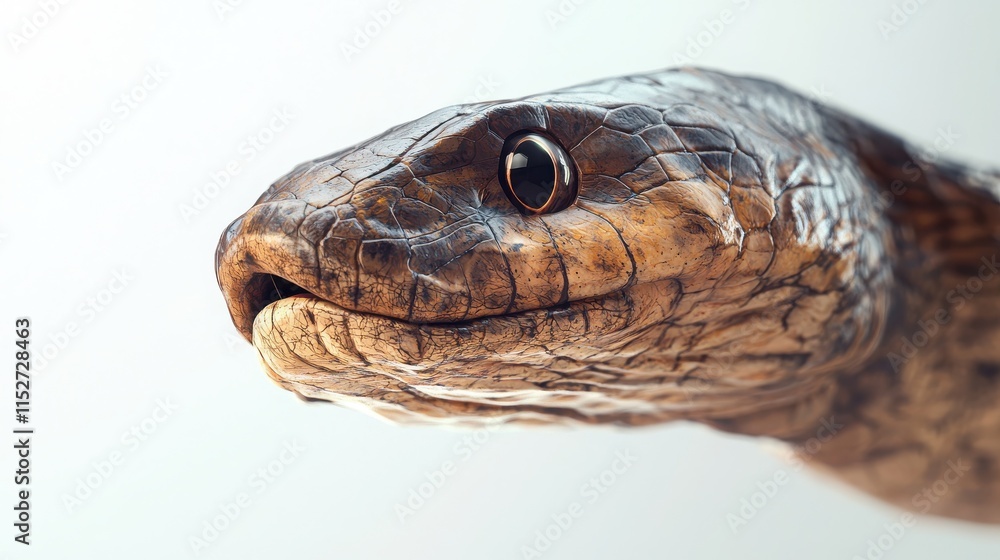 Fototapeta premium Close-Up of Realistic Snake Head with Detailed Scales and Eyes