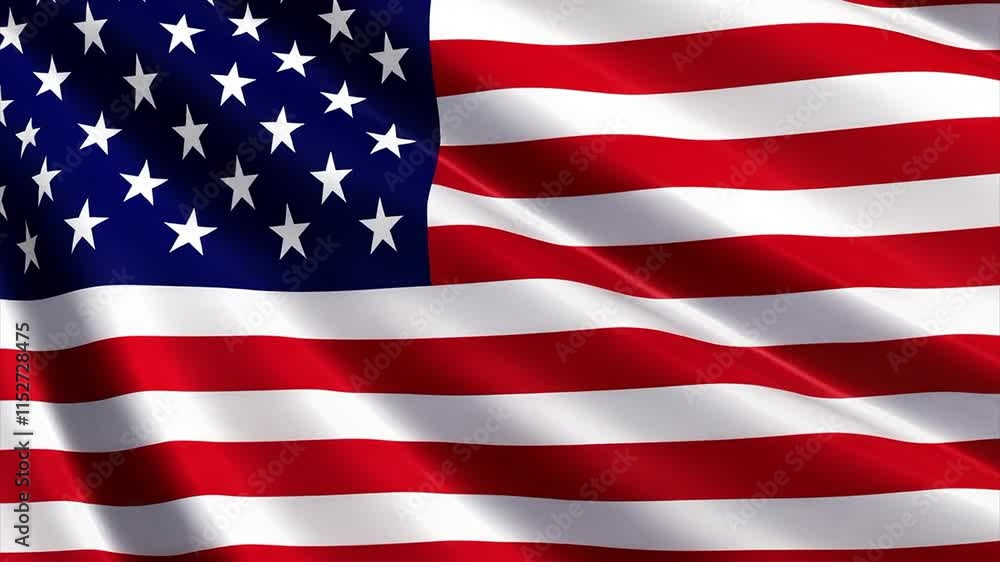 Close up of a cropped American flag waving in the wind. Close up of a cropped American flag waving in the wind.
