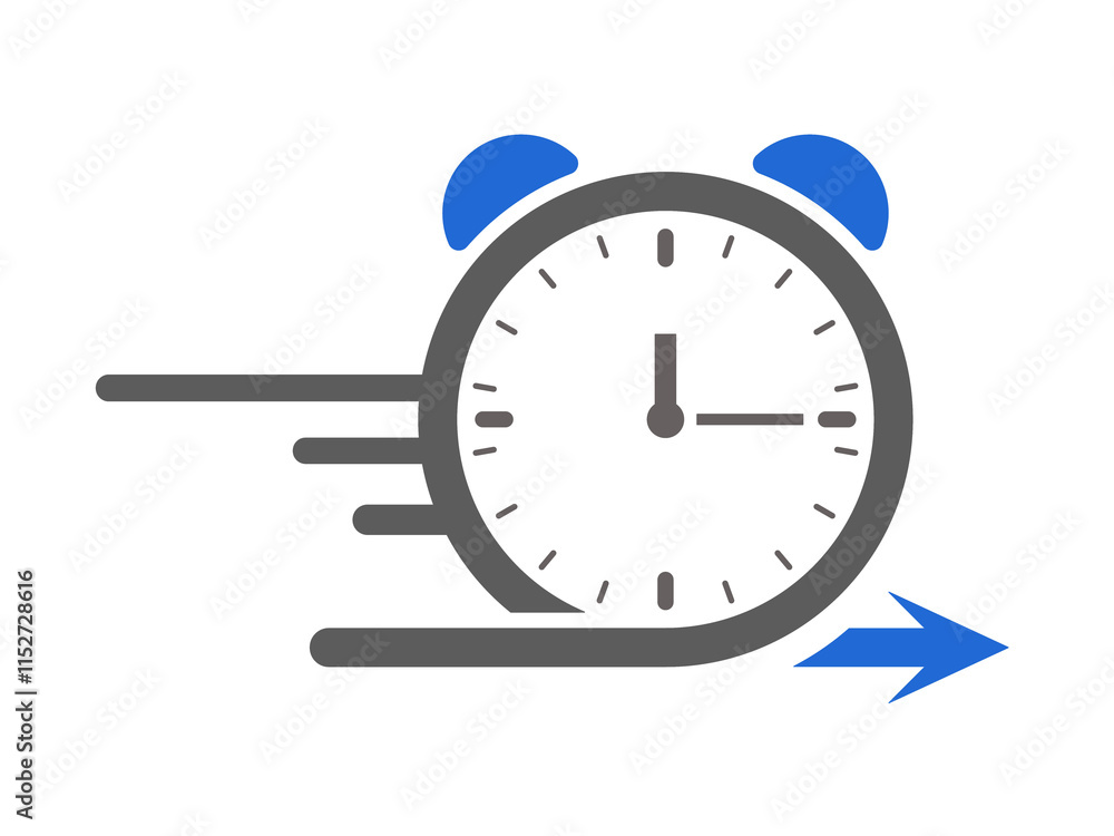 Alarm clock fast speed quick time vector icon. Agile Development Illustration. Alarm clock fast speed quick time vector icon. Agile Development Illustration.