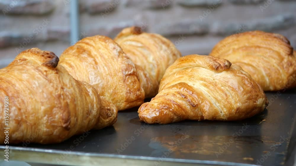 fresh baked croissant in a bakery fresh baked croissant in a bakery