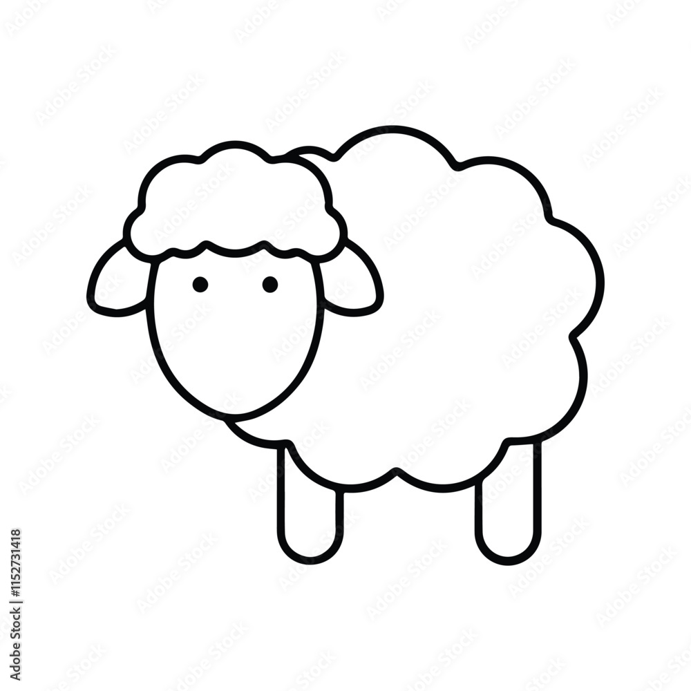 Sheep Icon. Vector Illustration of Sheep Farm Animals. Flat Design Style Isolated On White Background. Sheep Icon. Vector Illustration of Sheep Farm Animals. Flat Design Style Isolated On White Background.