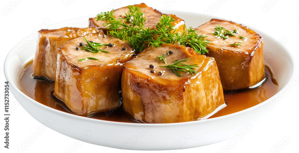 3D Foie Gras for Gourmet Dining Isolated on Transparent Background for Food Marketing 3D Foie Gras for Gourmet Dining Isolated on Transparent Background for Food Marketing