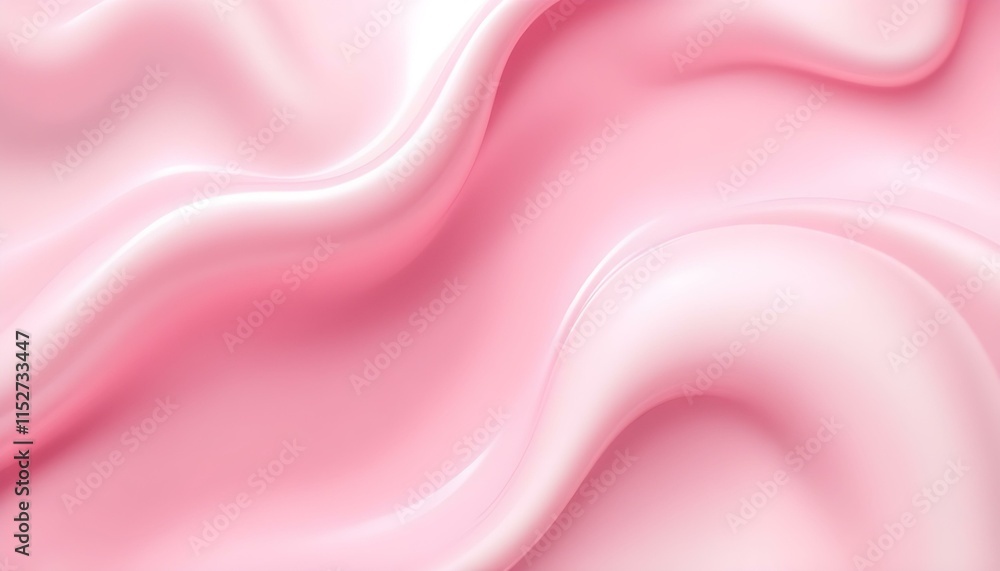 Obraz premium Liquid subtle pink background, cosmetic cream texture, fluid gentle surface. The subtle pink cosmetic cream texture on the fluid surface. Glossy liquid beauty products in fashion background