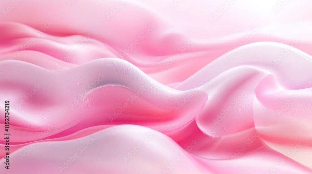 Fototapeta premium Pink Waves Flow Smoothly, Creating Dreamlike Ripples and Soft Textures. Abstract Background.