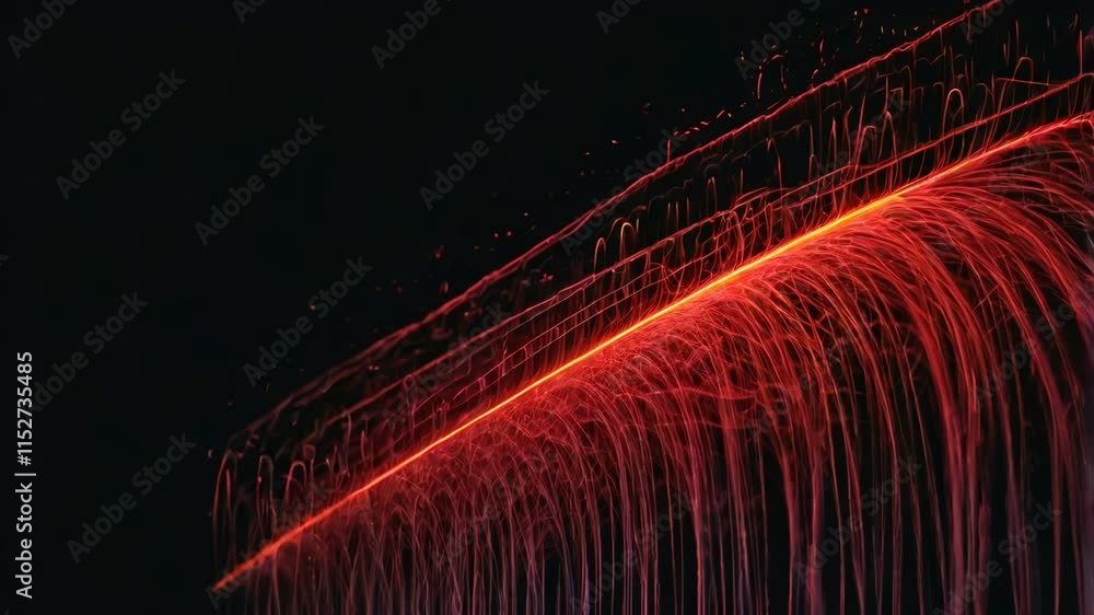 Hot air flow from conditioner effect. air light effect with red rays ...