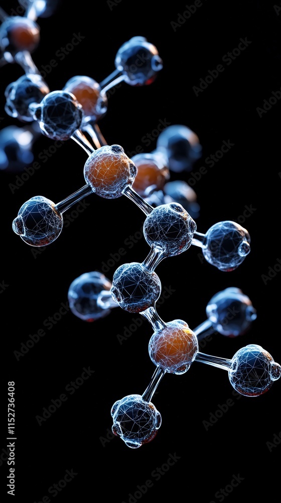 Abstract molecular structure on a dark background Abstract molecular structure on a dark background